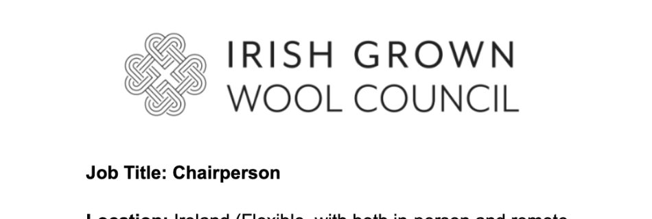 Chairperson vacancy, Irish Grown Wool Council